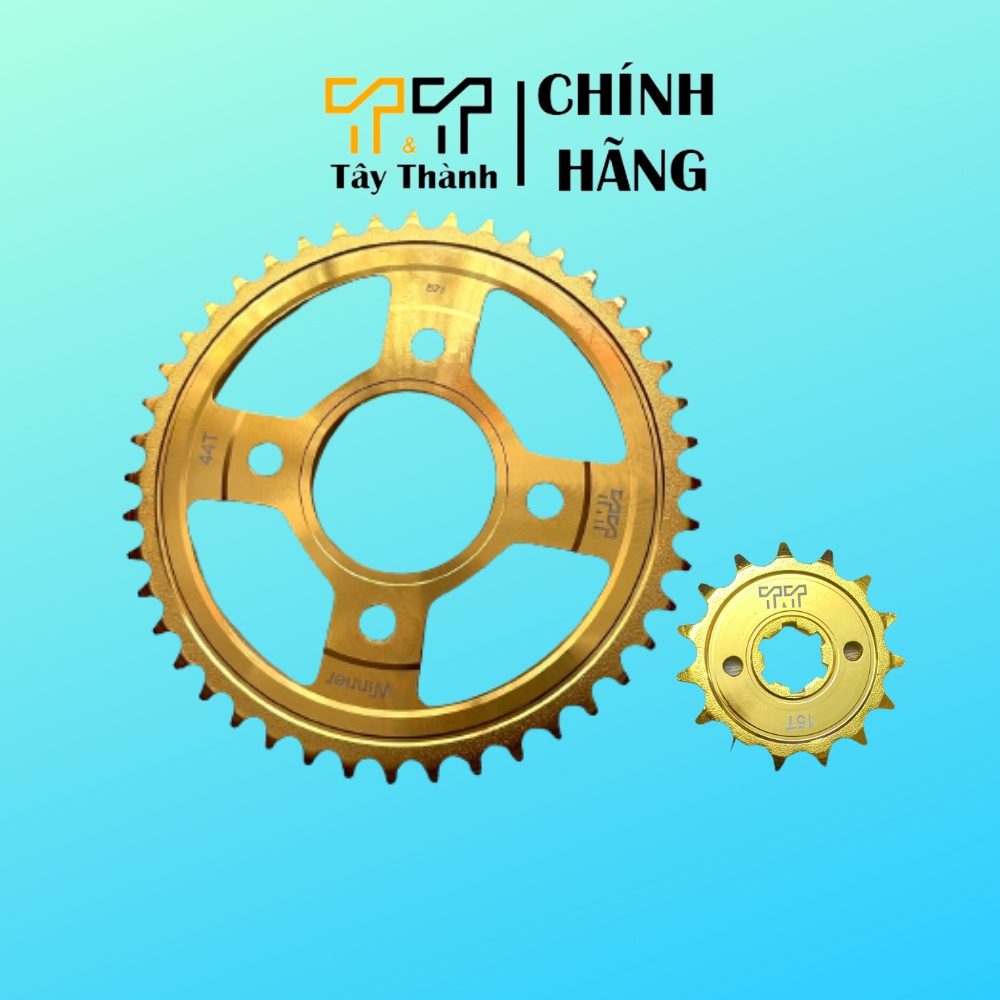 Nhông sên dĩa winner màu vàng, sên 10 ly, Thép SCM. Cam kết sên mượt, không kêu - Tây Thành Shop - FS