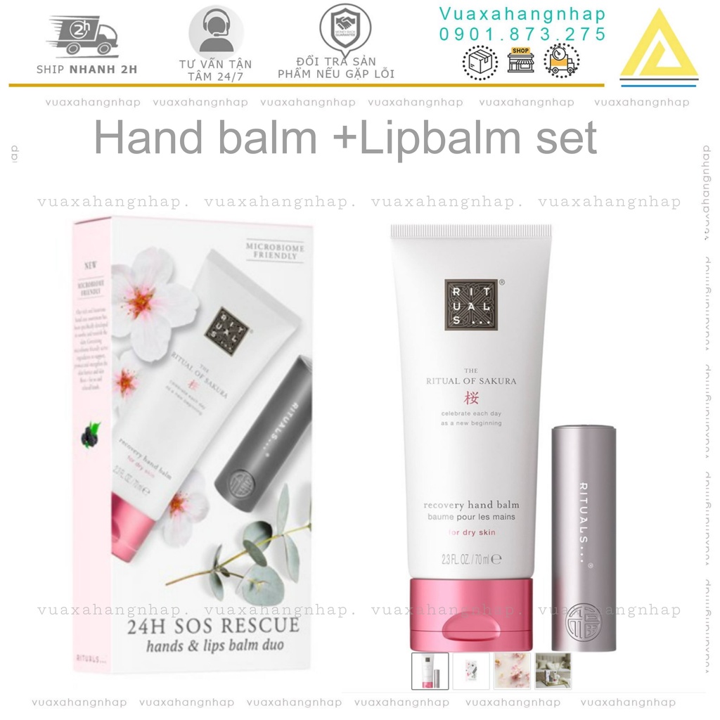 Rituals dưỡng ẩm tay và dưỡng môi rituals hand balm and lipbalm [giftset]