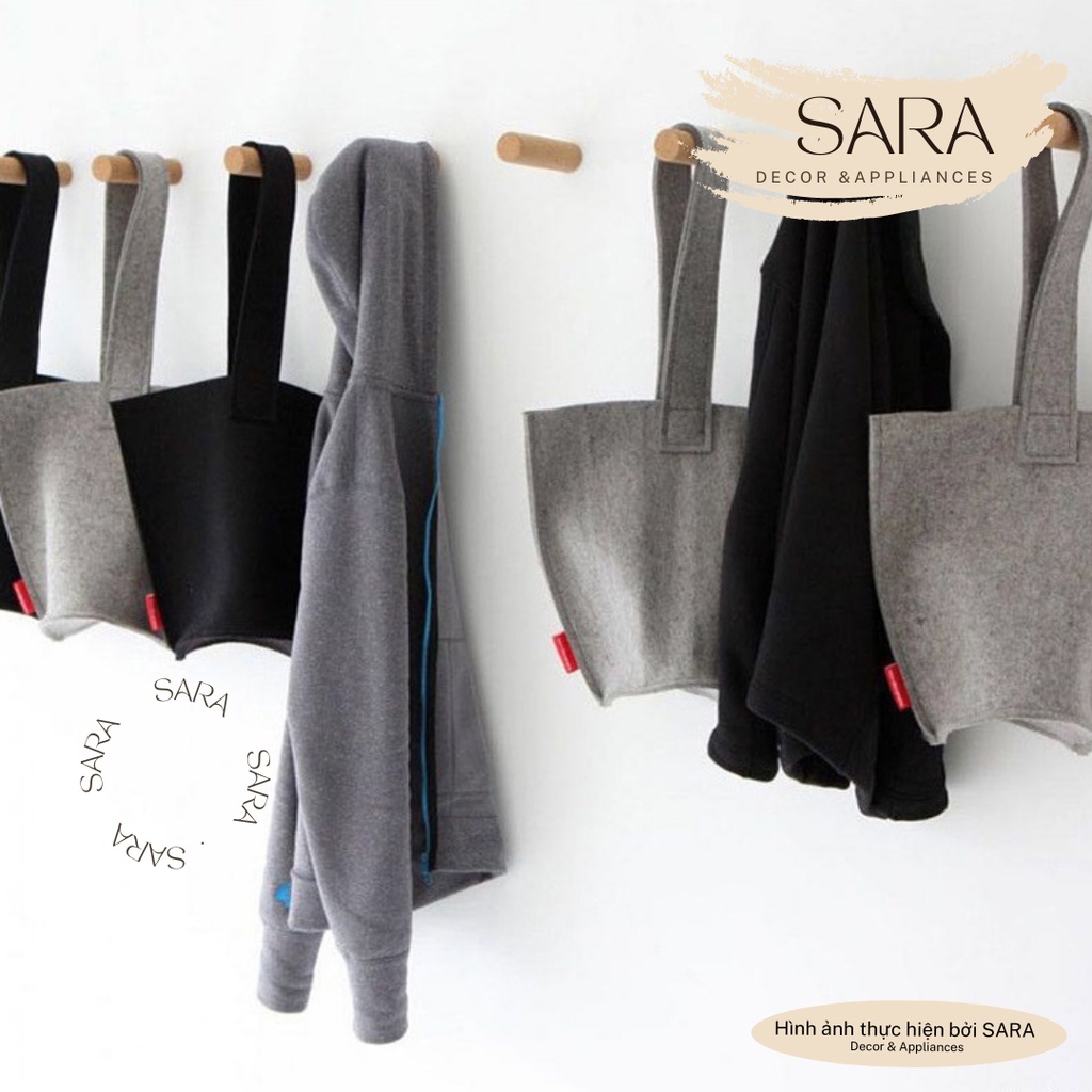 Móc gỗ treo tường đa năng móc treo quần áo túi xách treo tranh