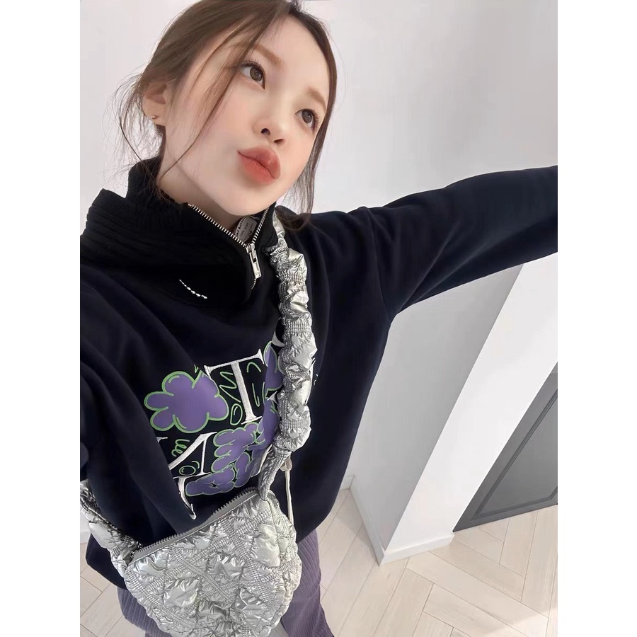 Carlyn Bag - Túi đám mây mini màu bạc