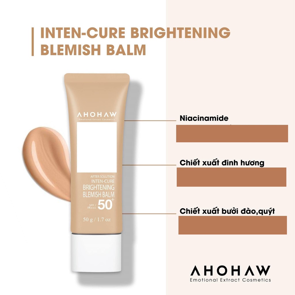 Kem nền Ahohaw Inten-Cure Brightening Blemish Balm SPF 50 PA+++ ( 50gr )