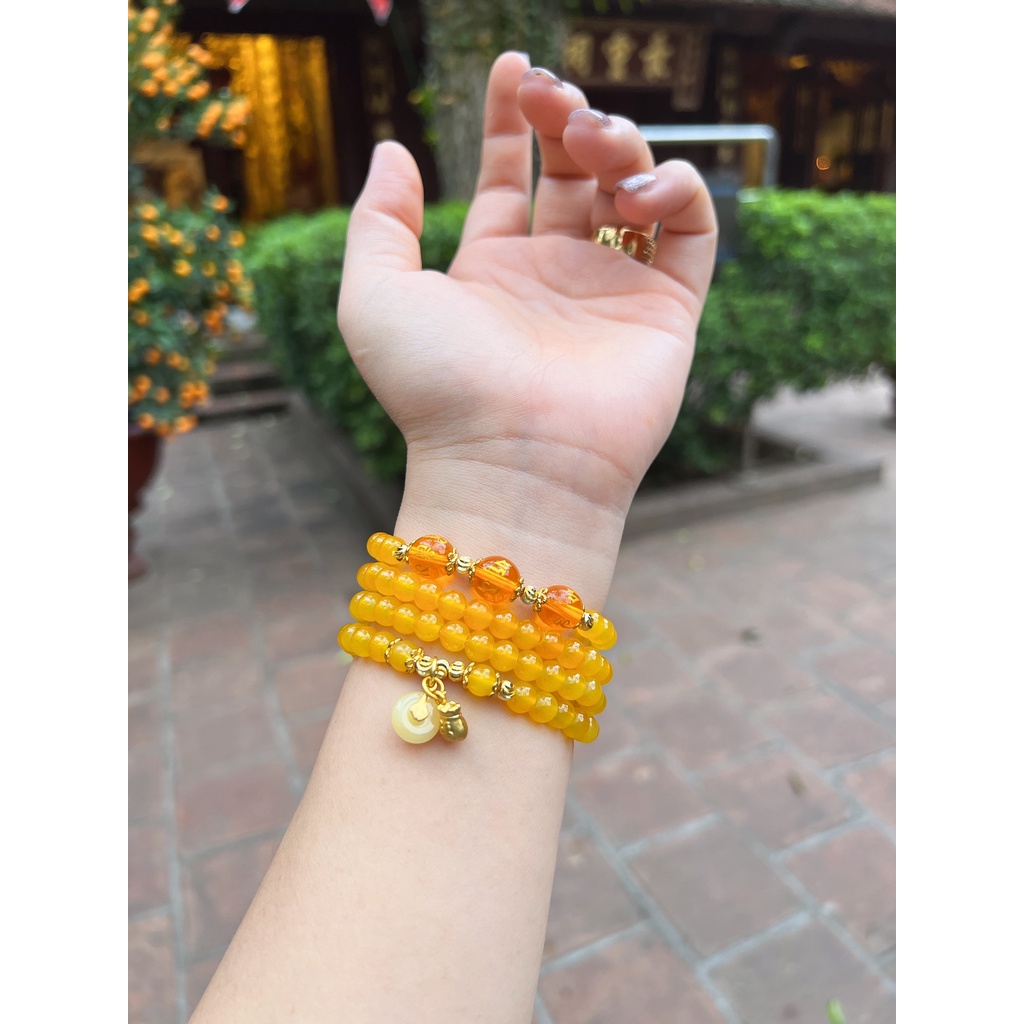 Vòng đá mix Đồng Điếu 108 hạt