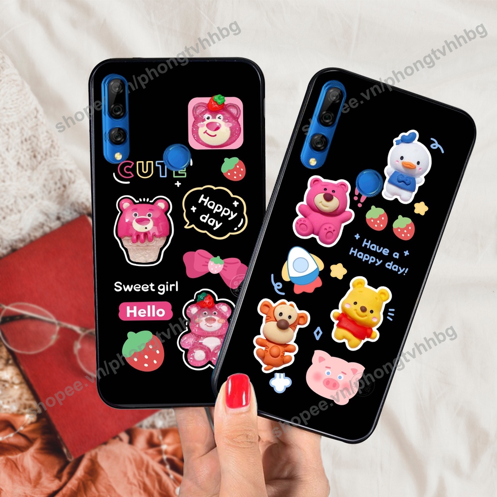 Ốp lưng Huawei Y9 2019 / Y9 Prime 2019 GẤU DÂU chi bi hoạt hình cute siêu rẻ