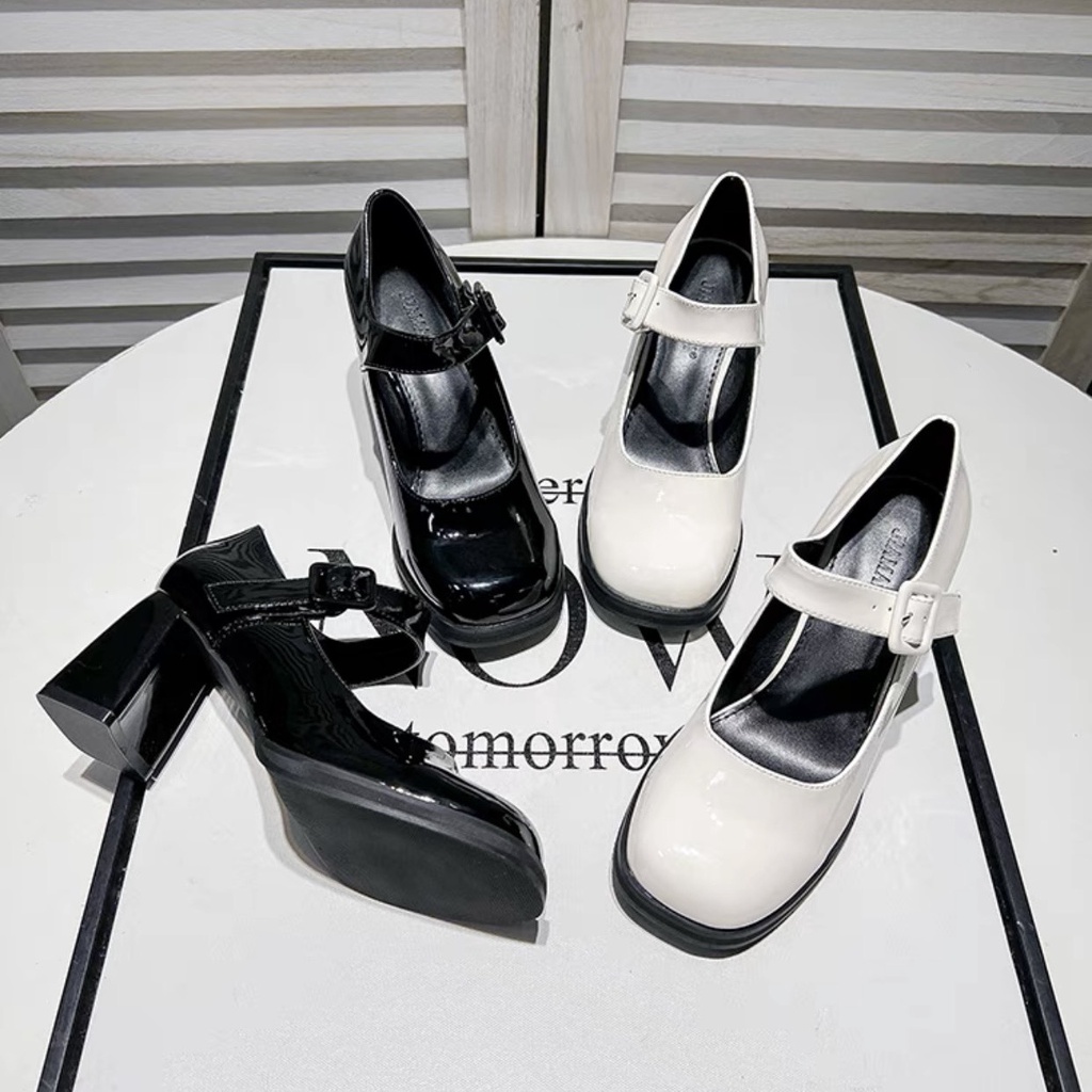 Min's Shoes - Giày Mary Jane Cao Gót Vuông Da Mềm V259