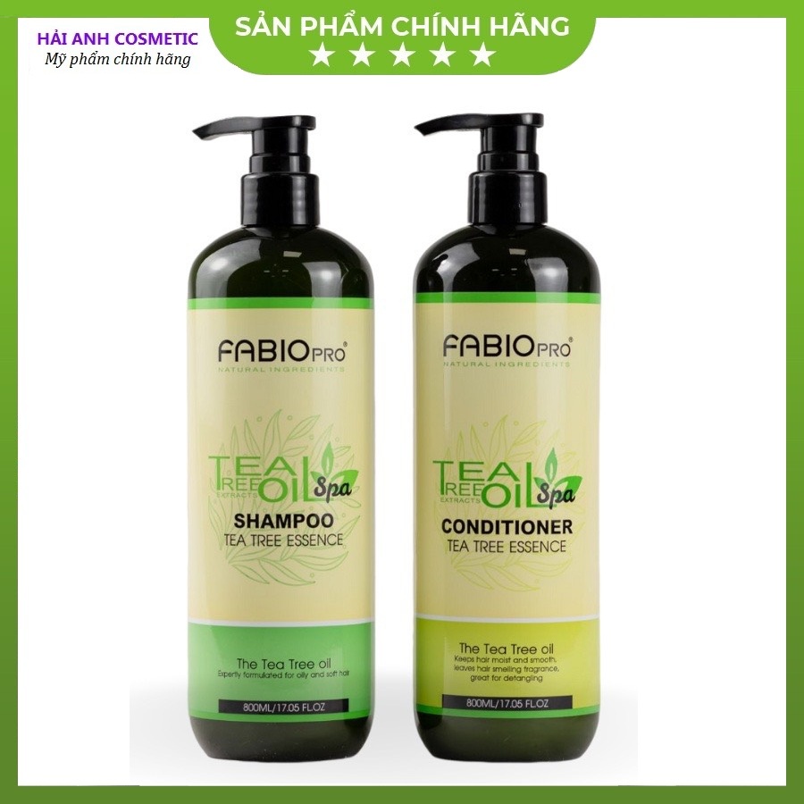 Dầu Gội Xả FABIOpro Sạch Gàu Ngăn Gãy Rụng Tinh Chất Trà Xanh 800ml