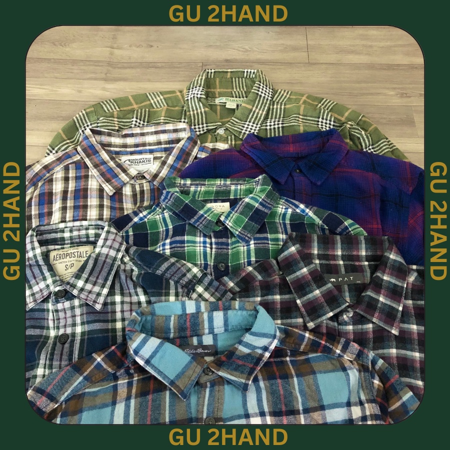 Áo sơ mi flannel 2hand chụp thật kéo chọn mẫu
