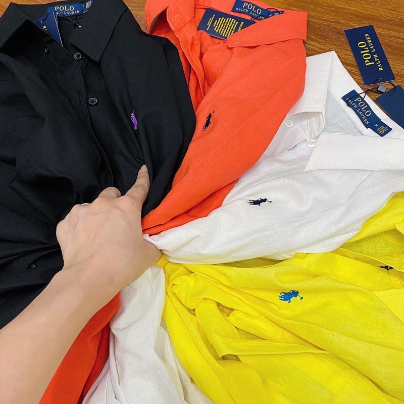 Sơmi thêu polo tay dài  -