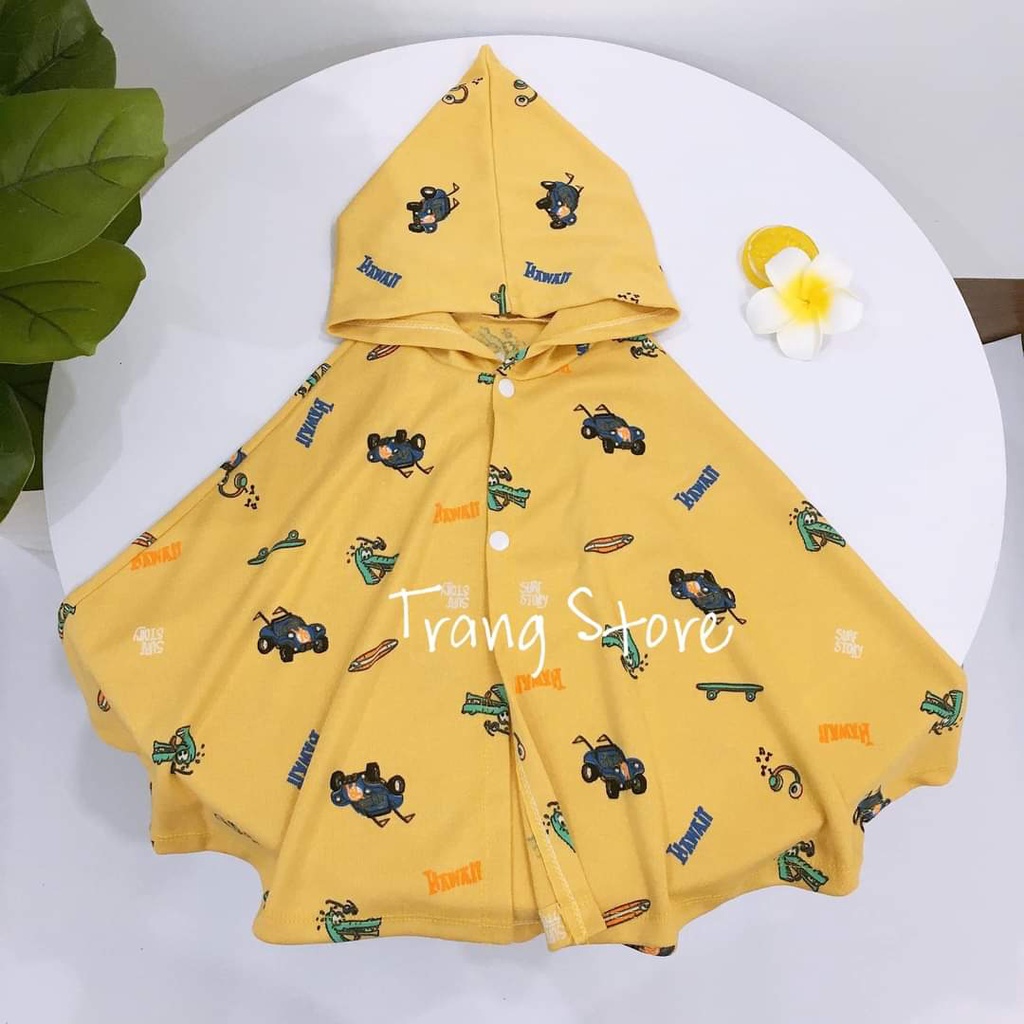 Áo choàng chống nắng che gió cho bé nhiều hoạ tiết dễ thương thun cotton mềm mát