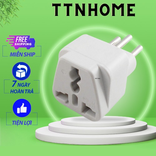 Phích Cắm Chuyển Đổi 3 Chấu Sang Đầu Cắm 3 Chấu Thụy Sĩ Chuyên Dụng Cho Cắm Trại Du Lịch Thụy Sĩ