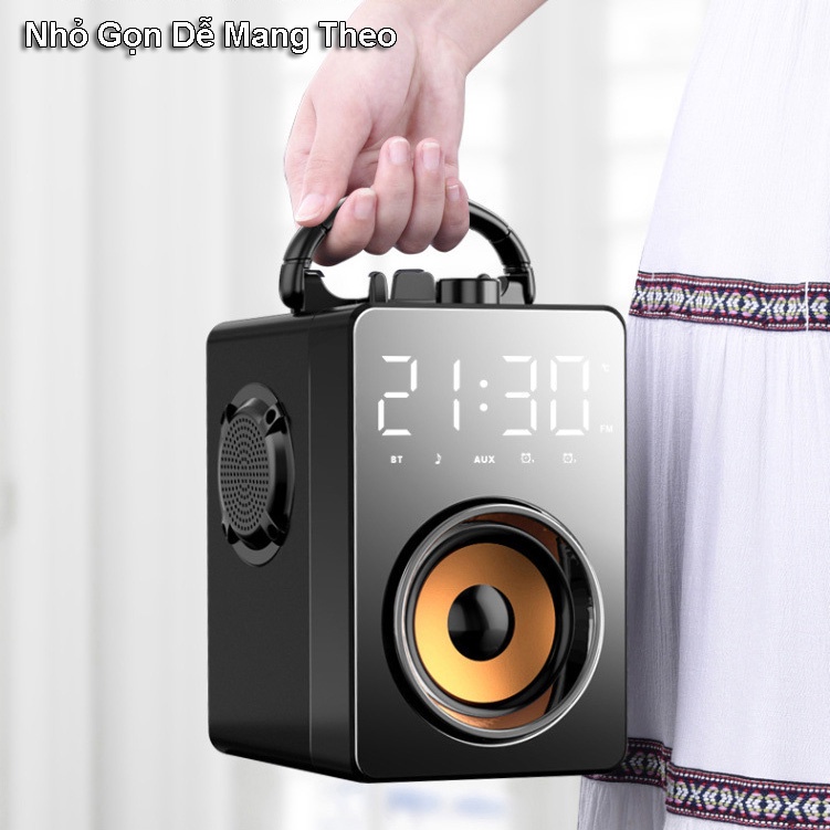 Loa Bluetooth Đồng Hồ H3,Loa Mini Không Dây Bass Cực Mạnh,Âm Thanh Vòm Tương Thích Điện Thoại,LapTop.Màn Hình Soi Gương