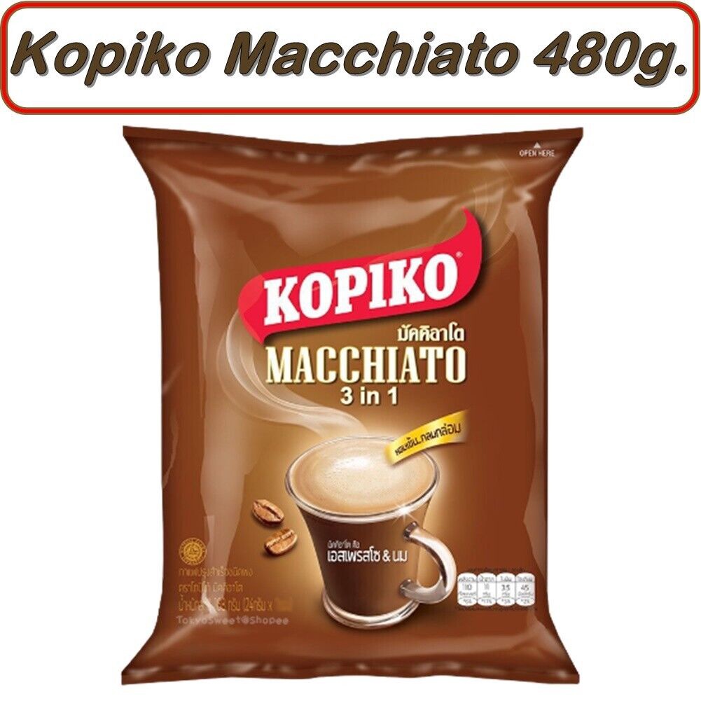 Cà Phê Kopiko Macchiato 3in1 Chính Hiệu Thái Lan - Kopiko Macchiato 3in1 Instant Coffee Thailand 480g
