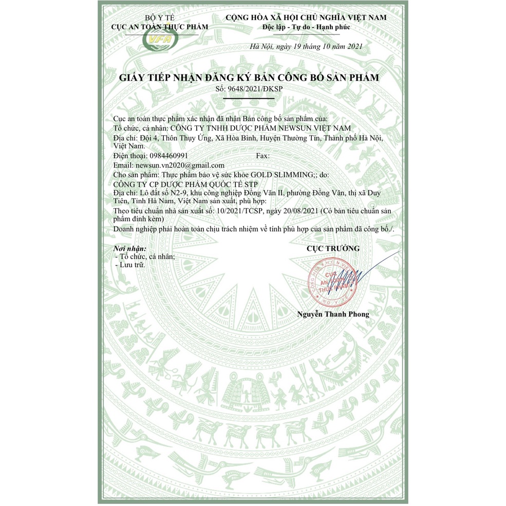 Giảm cân enzyme rau củ quả Gold Slimming - Eo thon giữ dáng