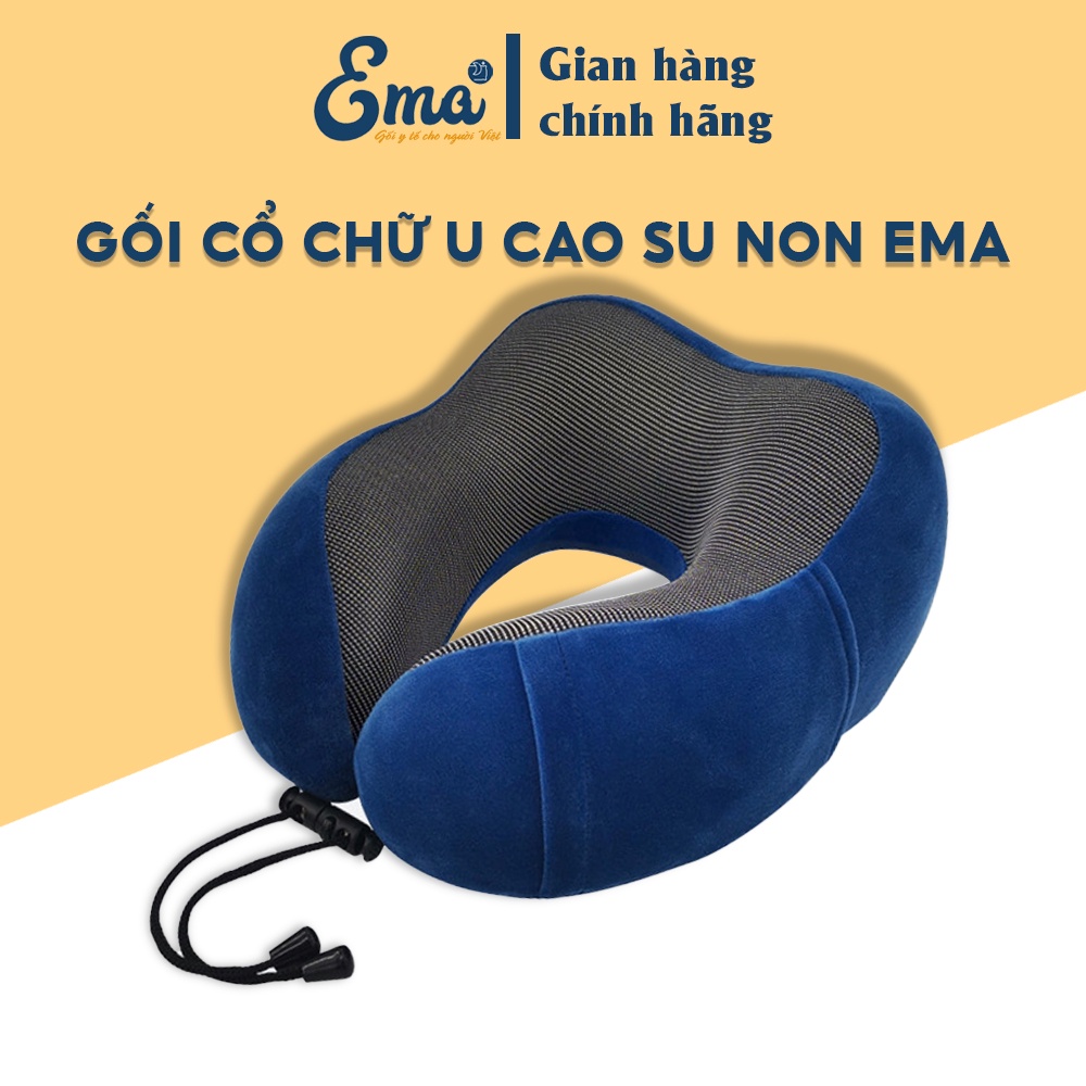 Gối cổ chữ U cao su non Ema - Thiết kế công thái học chống mỏi cổ khi làm việc, di chuyển tàu xe