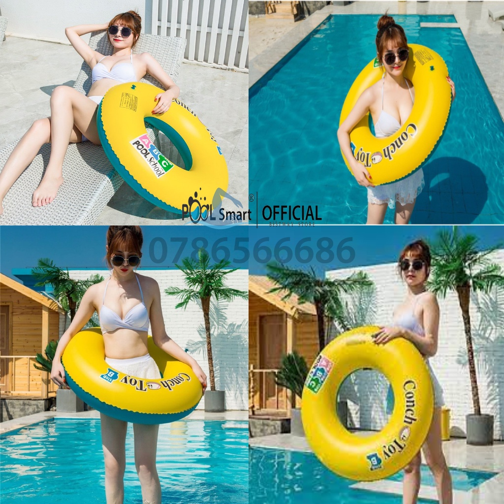 Phao bơi cho bé hình tròn in hình họa tiết đường kính 80cm ,phao bơi chống lật cho bé, đồ chơi trẻ em