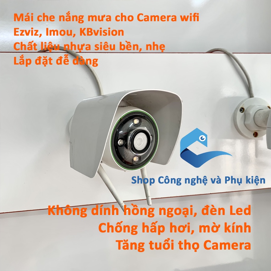 Mái che mưa che nắng chống nước bằng nhựa abs độ bền cao cho camera wifi ngoài trời Ezviz Imou KBvison