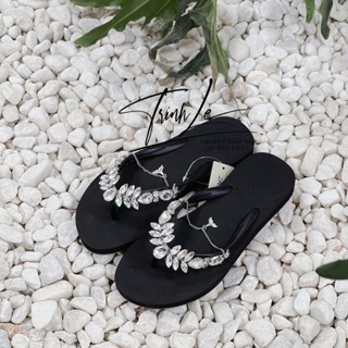 Dép Kẹp Nữ Đính Đá QC Cao 2cm Cao Cấp QC Hot Trend 2022 TRINH LÊ SHOP GIÀY DÉP TL284