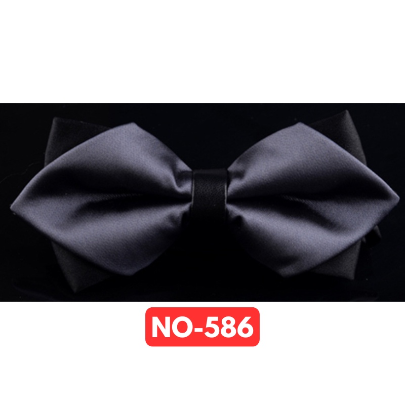Nơ cài áo Nam cao cấp màu ghi đen phong cách Hàn Quốc, dành cho chú rể, dự tiệc, chụp ảnh, ca sĩ, MC, nghệ sĩ NO-586