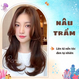 Thuốc nhuộm tóc màu nâu trầm, lên từ nền đen tự nhiên, không cần tẩy - risu hair.