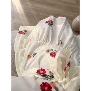 váy thô hoa kèm đai 2 lớp