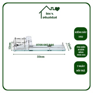 Kệ gương nhà tắm PHÁT ĐẠT để xà bông bàn chải kem đánh răng ly súc miệng kèm bộ pas ốc vít, kệ kiếng dưới gương(SP043)