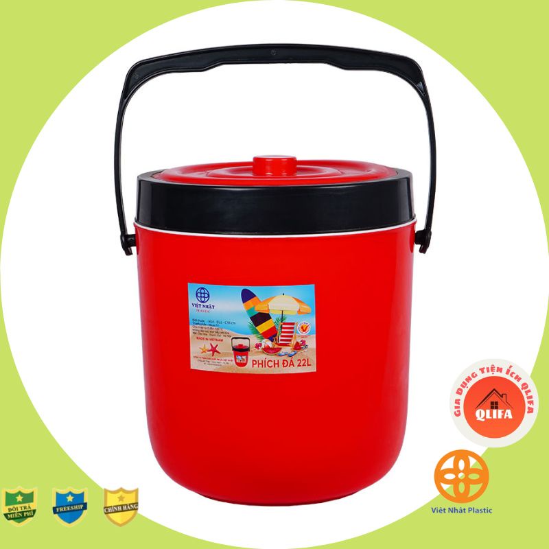 Thùng đá giữ nhiệt tròn nhựa Việt Nhật-Thùng đựng đá 5L,10L,15L,22l giữ nhiệt lâu 3915 [Gì Cũng Rẻ]