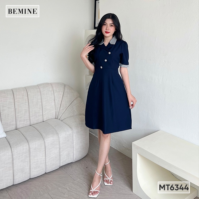 Đầm công sở cổ vest tay ống đứng BEMINE MT6344