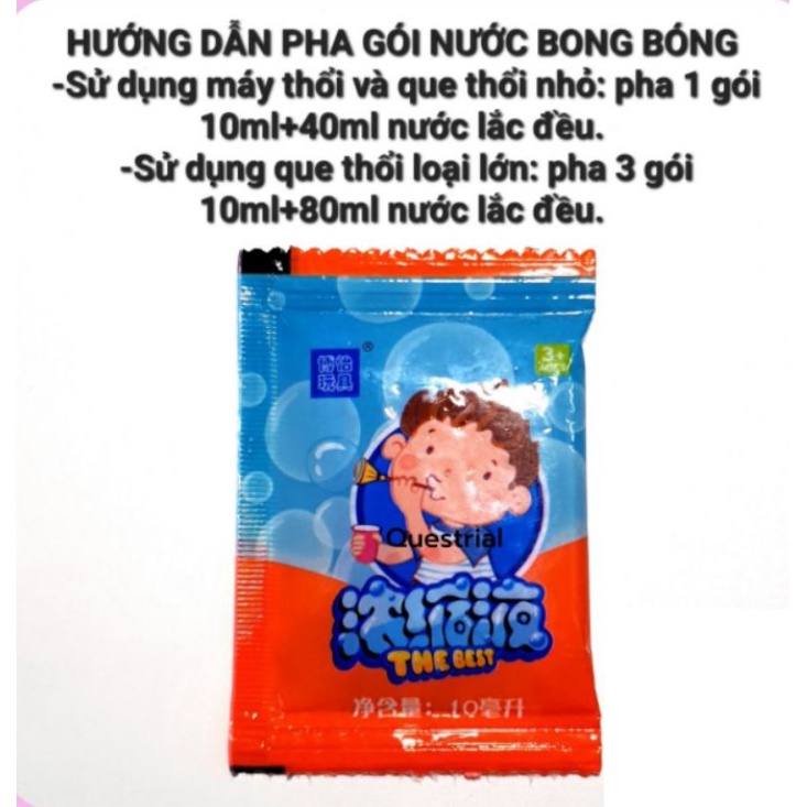 Combo 10 gói Dung Dịch Xà Phòng - Dành Cho Súng Bắn Bong Bóng Siêu Đậm Đặc