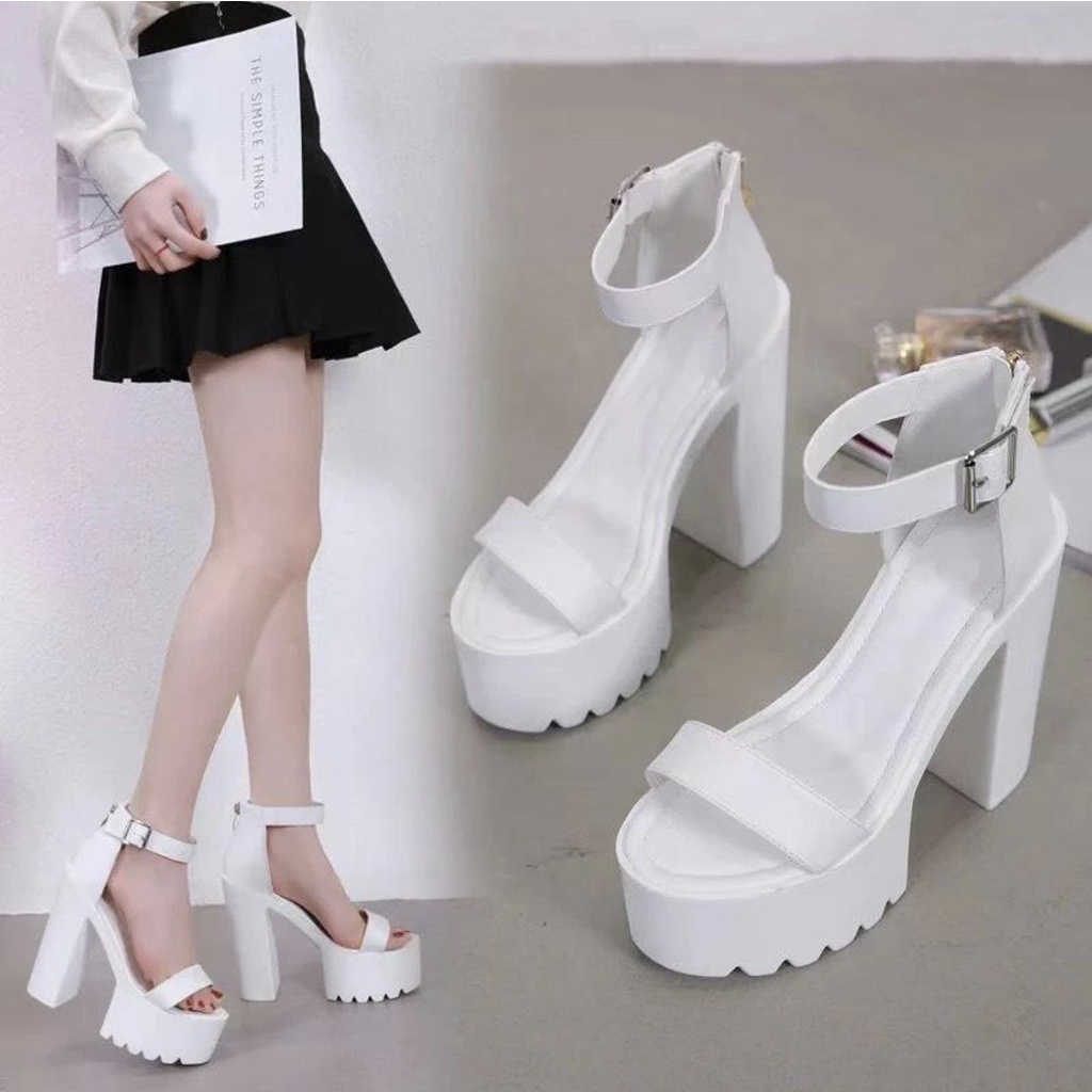Dép sandal cao gót đé răng cưa 14cm