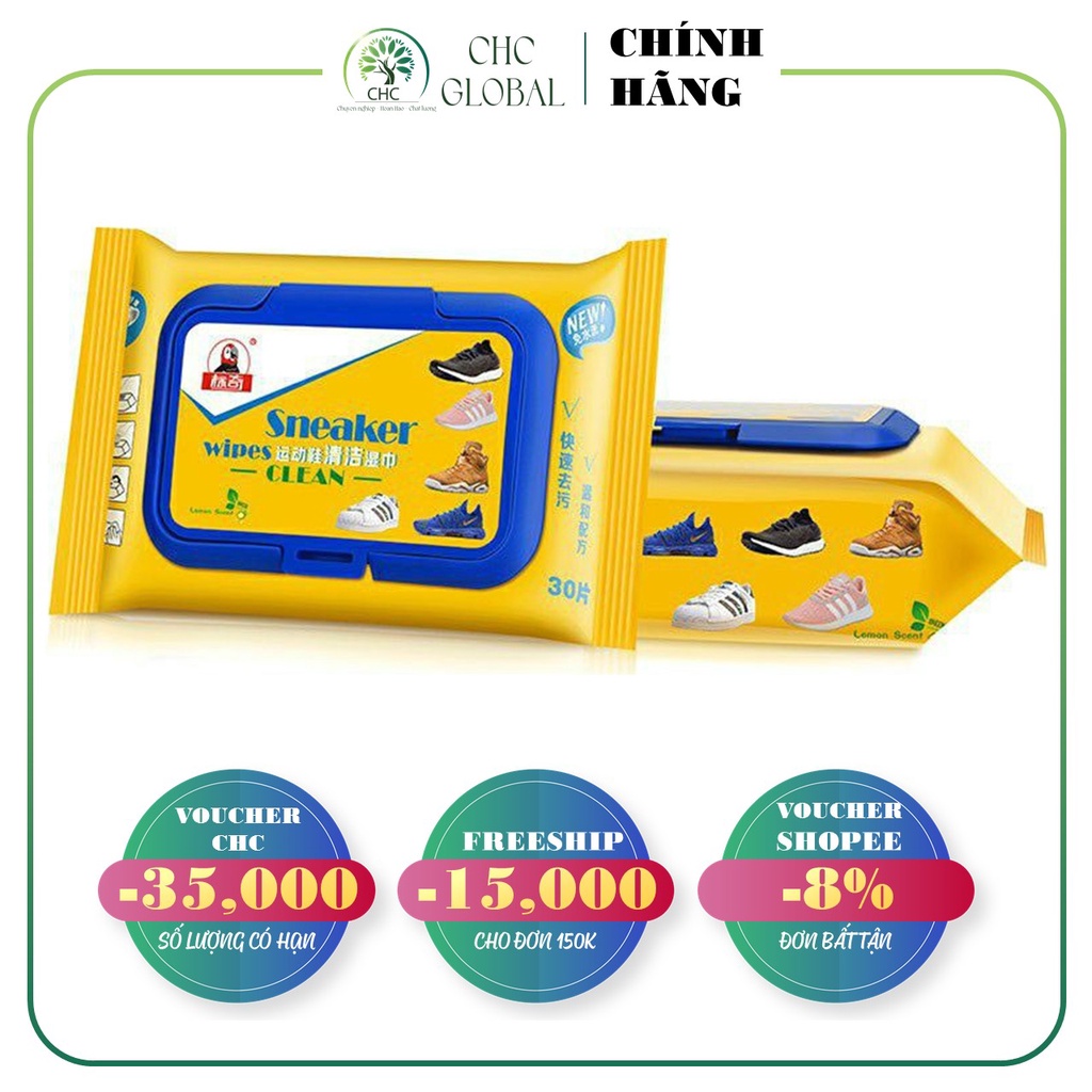 Giấy Lau Giày Thần Thánh Sneaker Gói 30 tờ, Khăn Lau Vệ Sinh Giày Dép, Túi Xách, Không Hóa chất Hại Vải, Chống Ố Đa Năng