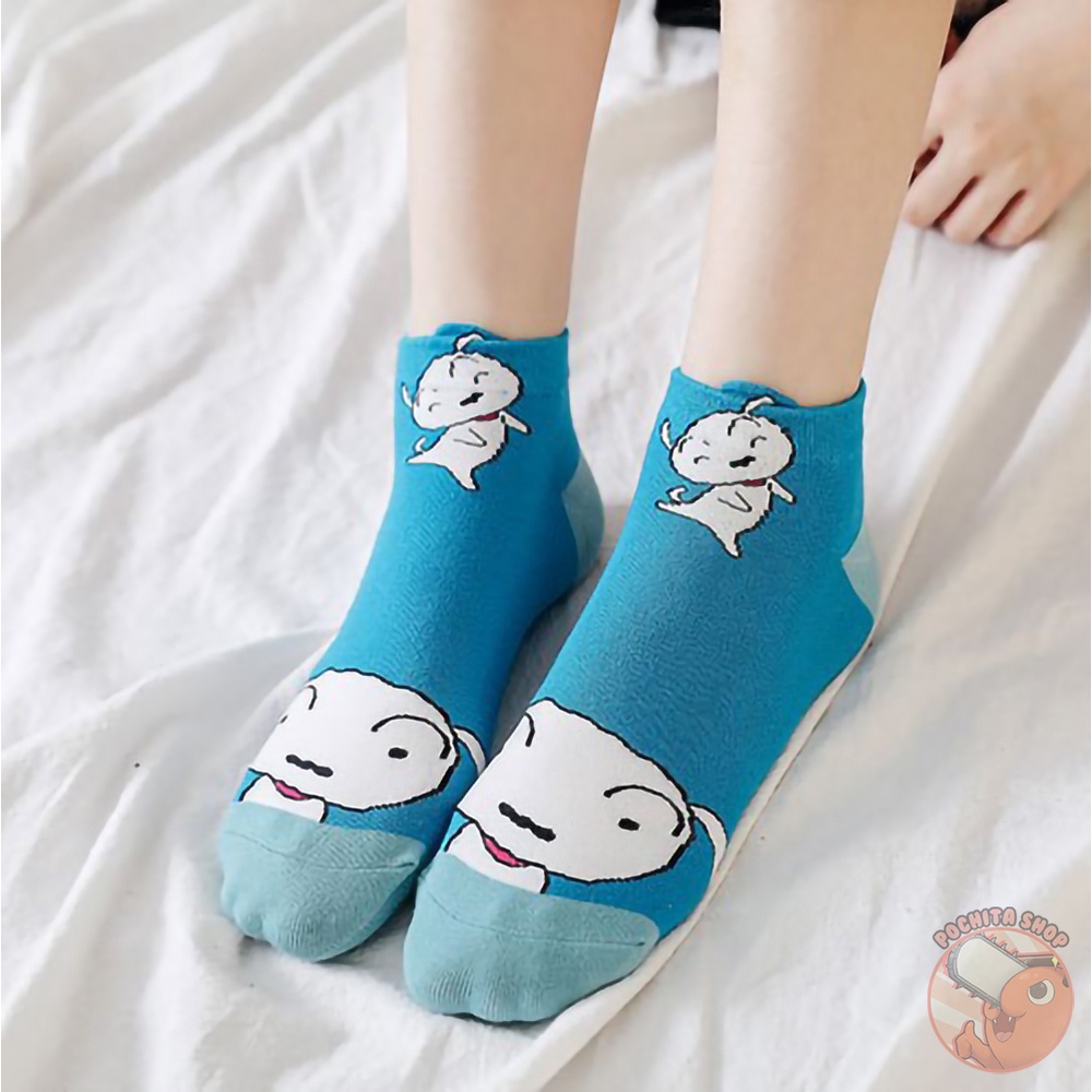 Tất Cổ Ngắn In Hình Shin Cậu Bé Bút Chì Cute Đáng Yêu, Vớ Cotton Unisex Thoáng Khí Mùa Hè Cho Nam Nữ Pochita Shop