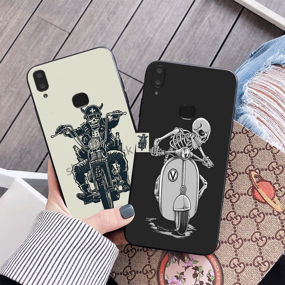 Ốp lưng vivo v9 / vivo v9 youth in hình bộ xương di động đi xe máy siêu cute