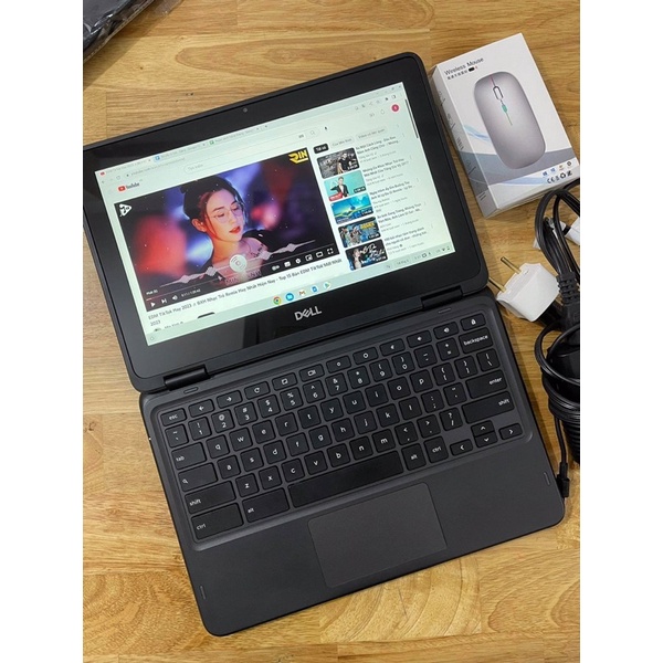 Laptop cho học sinh đẹp bền pin lâu Dell Chromebook 3100 cảm ứng 2in1 đời 2019