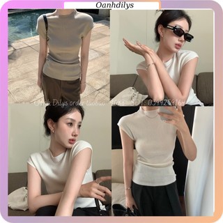 (sẵn) Áo thun dệt kim len mỏng, áo cọc tay nữ cổ cao ôm body áo dáng dài tôn eo hàng order  nhà Oanhdilys