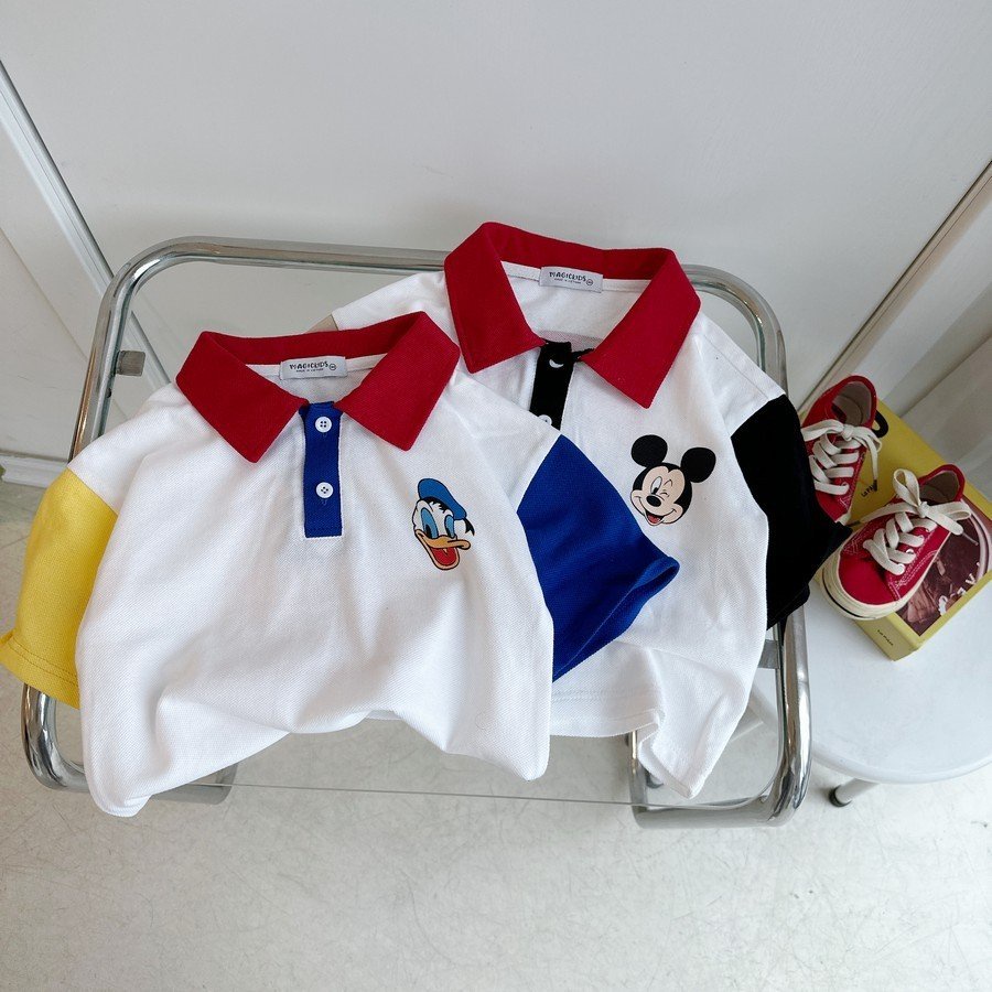 Áo thun polo phối viền tay kẻ sọc cho bé trai bé gái 1 2 3 4 5 6 7 8 9 tuổi Beekids, áo có cổ cho bé đi học đi chơi