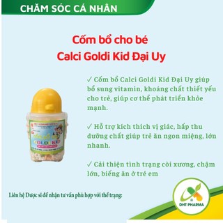 Cốm ăn ngon cho bé, cốm tiêu hóa, Cốm bổ cho bé Calci Goldi Kid Đại Uy