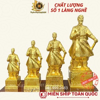 Tượng trần hưng đạo 50cm tượng trần quốc tuấn bằng đồng dát v.àng 24k đúc thủ công loại 1