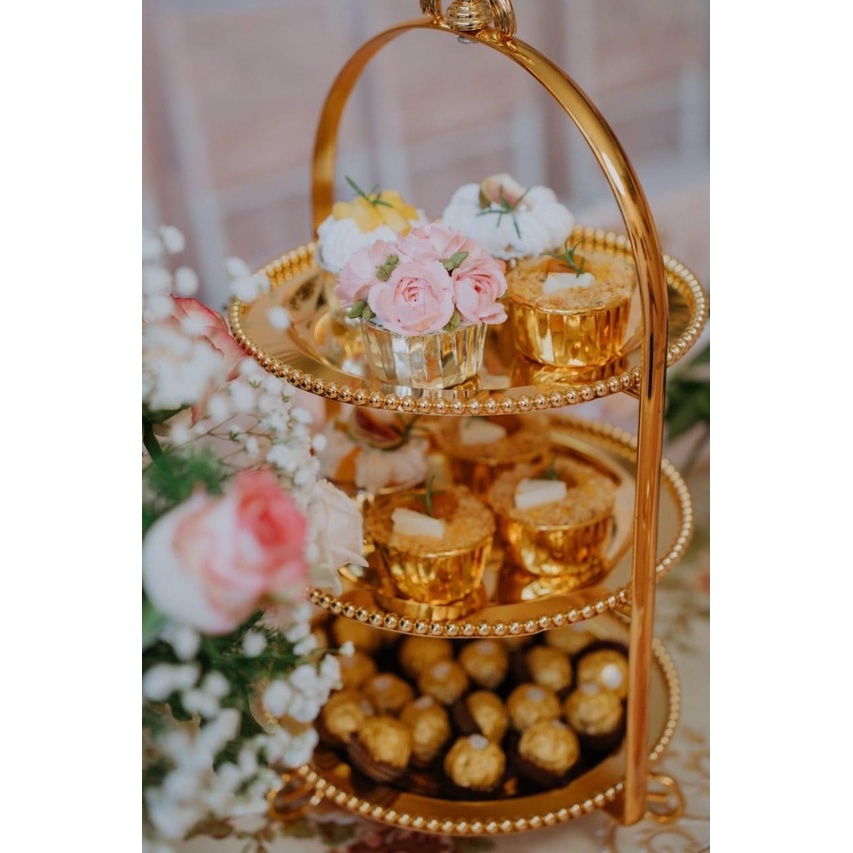 🍰 Khay Kệ Bánh Nơ 3 Tầng Đĩa Tròn  Trang Trí Tiệc, Sự Kiện, Tết 🍰