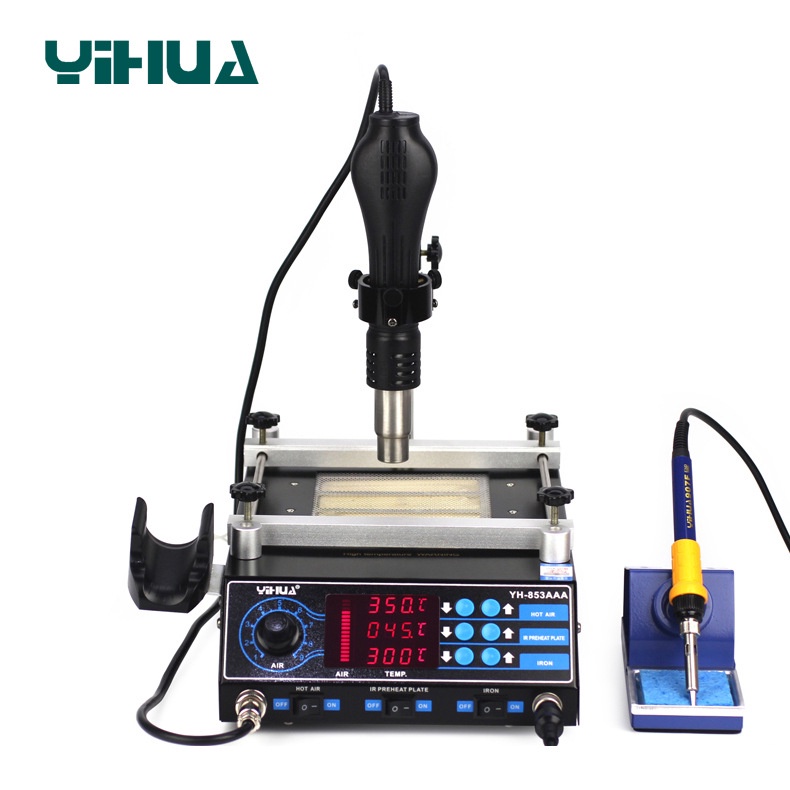 Yihua YIHUA853AAA trạm làm lại 3 trong 1 súng hơi nóng hút thiếc màn hình hiển thị kỹ thuật số BGA hàn khí