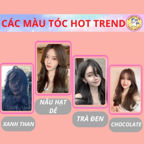 Thuốc nhuộm tóc Nâu Trà Đen - Xanh Than - Nâu Hạt Dẻ - Nâu Chocolate - Than Chì - Nâu Rêu - Xanh Rêu - Nâu Đen