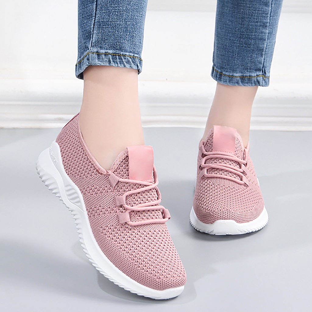 PunkyRabbit Giày Thể Thao Nữ Đi Bộ Thiết Kế Lưới Thoáng Khí Đế Mềm Cho Mùa Đông