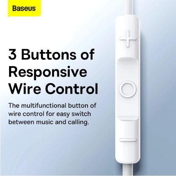 Tai nghe có dây đầu Type-C Baseus Encok C17 Wired Earphone Type C dài 1.1m, micro đàm thoại, nút điều khiển, chống rối