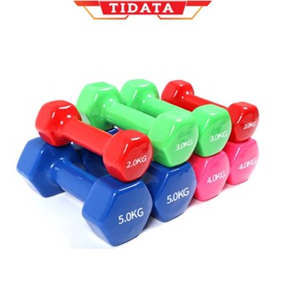Tạ đơn tập tay lõi sắt bọc cao su TIDATA 1kg 2kg 3kg 4kg