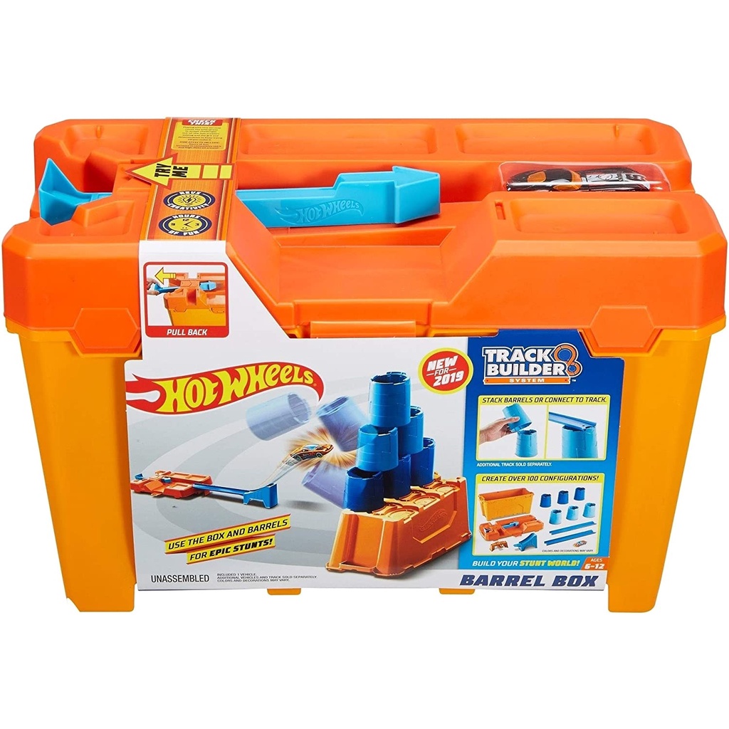 Bộ đường đua Hot Wheels Track Builder Barrel Box