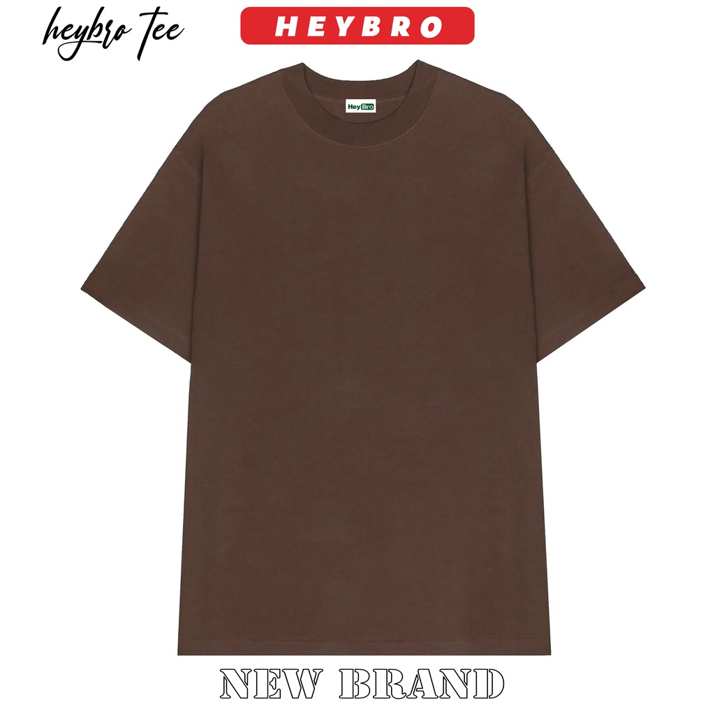 Áo thun nam nữ local brand Heybro, Basic tee phông trơn tay lỡ form rộng oversize