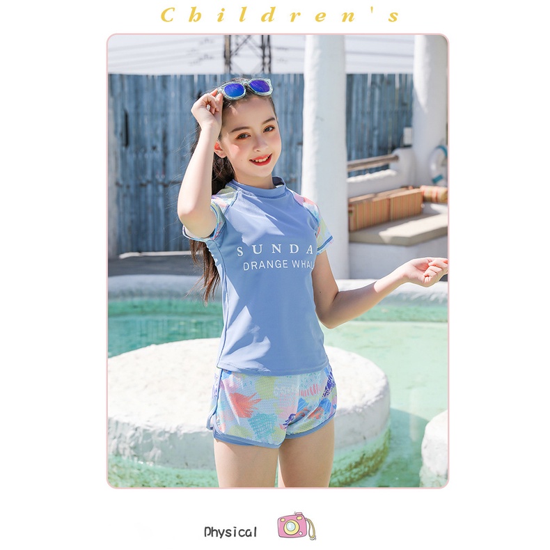 Đồ bơi bé gái 2 mảnh Big size dùng được cho người lớn size từ 25kg đến 60kg