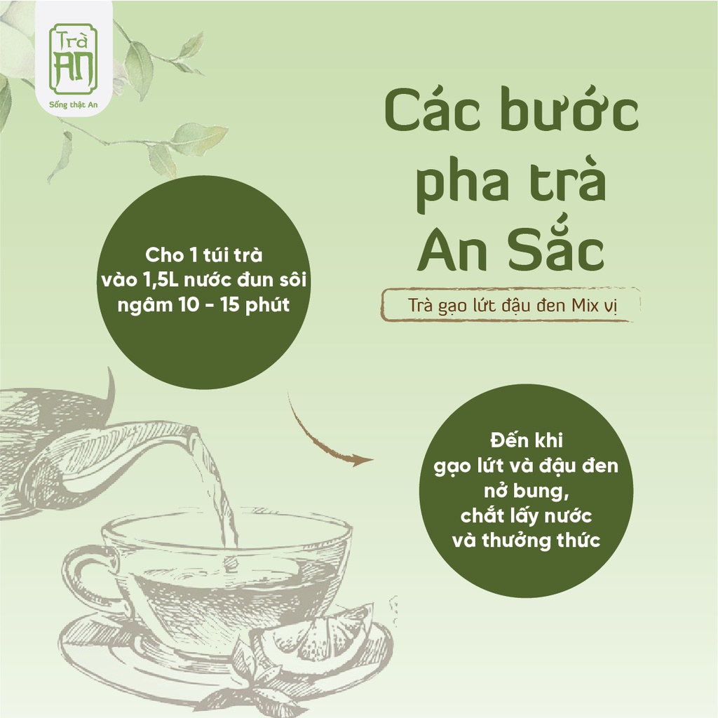 Trà Gạo lứt đậu đen An An thanh nhiệt, mát gan, đẹp da, giữ dáng