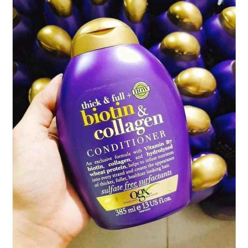 DẦU GỘI XẢ BIOTIN & COLLAGEN OGX 385ML MÀU TÍM