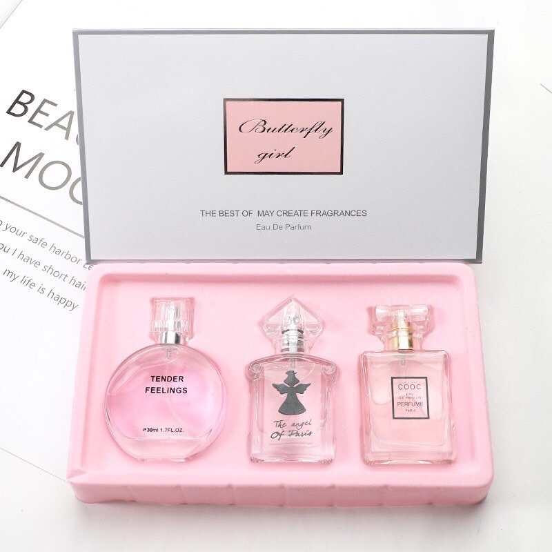 Quà Tặng Set 3 Chai Nước Hoa Cao Cấp Buttery Girl Hương Thơm Nhẹ Nhàng, Cuốn Hút, Ngọt Ngào