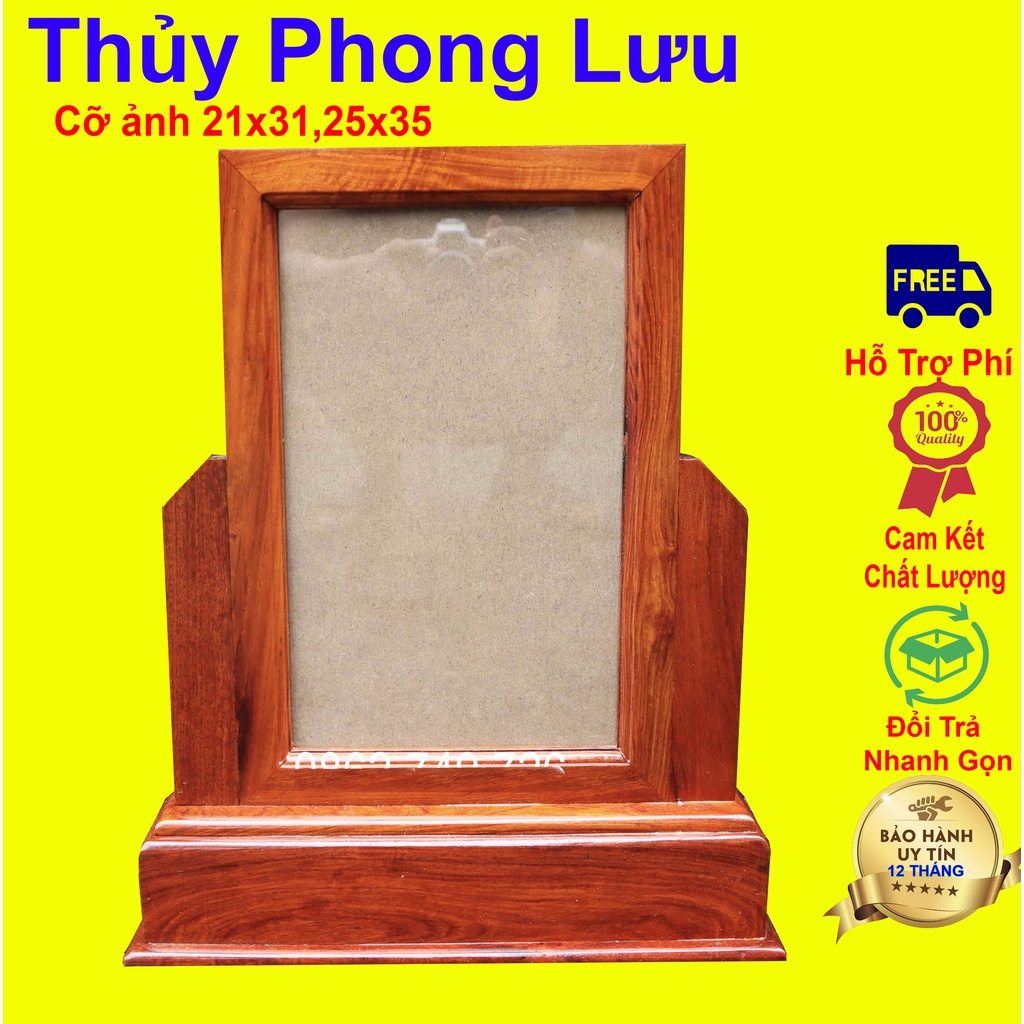 Khung ảnh bàn thờ gia tiên hiện đại đơn gỗ hương cỡ ảnh 21×31,25×35