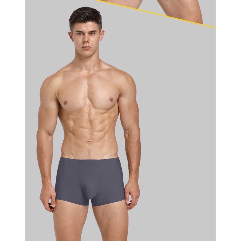 Quần Sịp Đùi Nam Đúc Su Thun Lụa Ép Lạnh Không Viền Hằn Siêu Mát